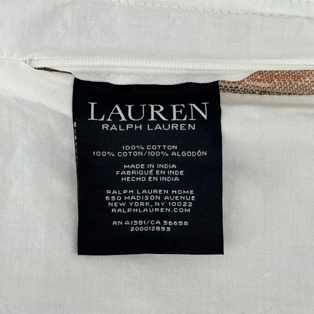Ralph Lauren Mason Geo Stripe Queen Duvet Cover Set 3pc Cotton Percale